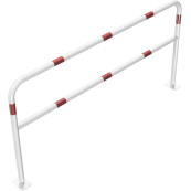 Hoop of steel tube |  48 x 2,5 mm | with cross bar | for plugging down | total width: 2000 mm | total height: 1000 mm | hot-dip galvanized and white coatedwith red reflecting stripes